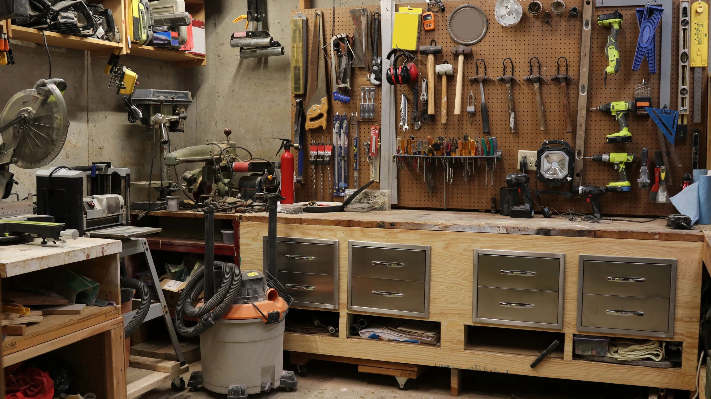 Professional electrical tools and workspace